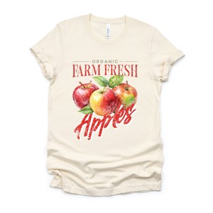 Simply Sage Market Farm Fresh Apples Watercolor Short Sleeve Tee - 1 of 4