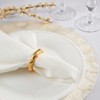 Saro Lifestyle Sleek Aluminum Bamboo Napkin Ring (Set of 4), 1.5", Gold - 4 of 4