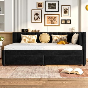 Full Size Upholstered Daybed with Storage Drawers - 1 of 4
