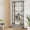 Bookshelf with Drawers 81.29" Tall Bookcase 5 Tier - 4 of 4