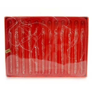 Kurt S. Adler 3.5 Inch Clear Twist Icicle 12 Pc Set Shimmering Tree Ornament Sets - 1 of 2