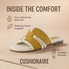 CUSHIONAIRE Women's Voyage Fur Faux Shearling lined slide sandal +Memory Foam, Wide Widths Available - 3 of 4