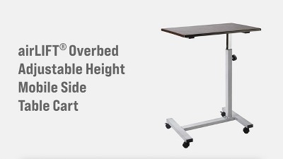 Silver Adjustable Height Rolling Laptop Desk with Wheels