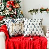 Set of 4 Blue Merry Christmas Trees Snowflake Throw Pillow Covers, 18 x 18 Inch - 3 of 4
