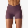 Anna-Kaci Active Women's V-Cross Front Wide Band Stretchy Side Pocket Detail Biker Shorts - 4 of 4