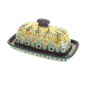 Blue Rose Polish Pottery M074 Manufaktura Butter DIsh - 1 of 2