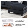 YOOCOZZ U-Shaped Upholstered Sectional Sofa with Chaise Lounge and Unique Pillows - Black - 4 of 4