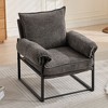 Okak Modern Chenille Upholstered Back Adjustable Armchair with Black Metal Frame,Leisure Recliner Chair for Living Rooms,Relaxation Areas - 4 of 4
