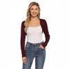 WhizMax Women's Casual Knitted Long Sleeved Open Front Sweater Cardigan - 2 of 4