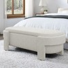 CAVINAS Linen Tufted Upholstered Storage Ottoman Bench, Oval Ottoman with Storage, Storage Entry Bench for Living Room, Entryway and Bedroom - 4 of 4