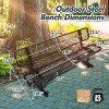 Itopfox Heavy Duty Outdoor Park Bench with Backrest, Steel Frame Metal Garden Bench for Lawn, Patio, Porch, Yard in Black - 3 of 4