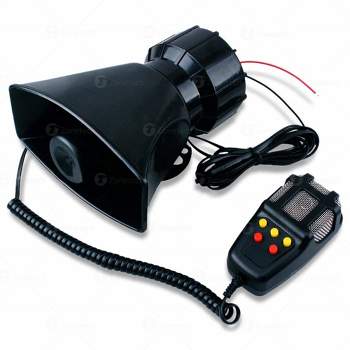 Zone Tech 5 Tone Sound Car Siren Vehicle Horn with Mic PA Speaker System Emergency Sound Amplifier - 60W Emergency Sounds Electric Horn