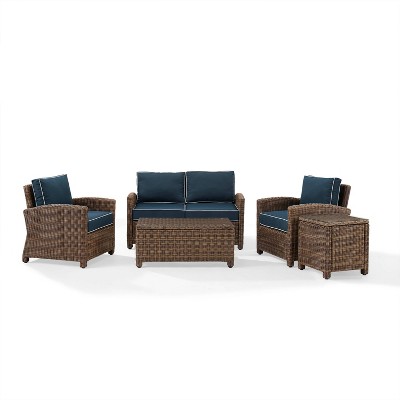 Bradenton 5pc Outdoor Wicker Conversation Set - Navy - Crosley