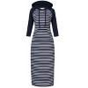 BLUEMING Womens 3/4 Long Sleeve Maxi Hoodie Dress Casual Pocket Slim Pullover Sweater Dress Travel Outfits - 4 of 4