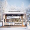 COWLOWN 10' X 14' Double - Tier Aluminum Metal Hardtop Gazebo with Reinforced Galvanized Steel Roof, Curtains for Patio, Backyard, Deck & Lawn - 3 of 4