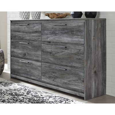 Coastal Charm Smokey Gray 6-Drawer Dresser with Modern Handles