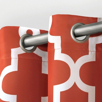 Mecca Orange Polyester Blackout Grommet Curtain Panels