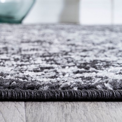 Modern Boho Persian Trellis Rug in Black and Ivory - Easy Clean