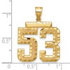 Black Bow Jewelry 14k Yellow Gold, Varsity Collection, Large D/C Pendant Number 53 - 2 of 3
