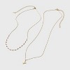 14K Gold Dipped Beaded Initial Necklace Set 2pc - A New Day™ Gold/Marron - 2 of 4