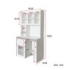 GDFStudio Vale Modern 90° Rotating Office Desk with Glass Doors, Storage Shelves and Drawer - 3 of 4
