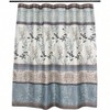 Farmhouse Floral Damask Shower Curtain, Light Blue, Beige, Grey, 72x70 Inches. - 4 of 4