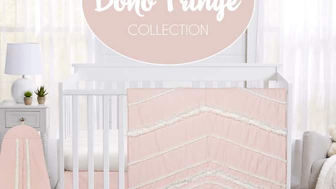 Sweet Jojo Designs Girl Baby Fitted Crib Sheet Boho Fringe Blush Pink, 2 of 7, play video