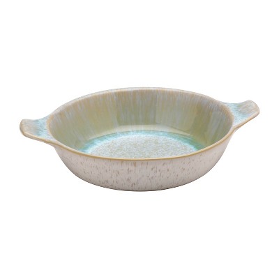 Casafina Ibiza Sea Stoneware 9.5x7.5 Inch Individual Gratin Pan with Handles