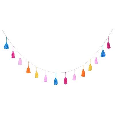 Transpac Cotton 75 in. Multicolor Spring Yarn Tassel Banner