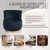 PAGED Modern Swivel Accent Chair, PU Leather Ergonomic Sofa Chair, Wood Reading Chair for Bedroom, High-Density Cushioning, Spring System - 3 of 4