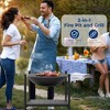 SereneLife Outdoor Wood Fire Pit - Steel BBQ Grill Fire Pit Bowl with Mesh Spark Screen, Log Grate, and Wood Fire Poker - SLNFWD74 - 3 of 4