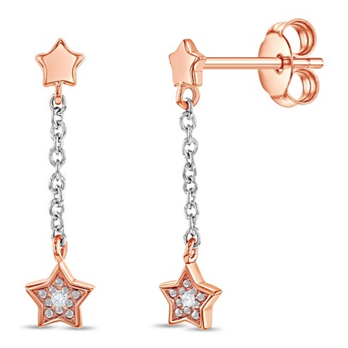 Girl's rose gold earrings