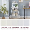 VECELO 4-Tier Metal Ladder Shelf, Multifunctional Ladder Bookshelf Plant Flower Stand Storage Rack Shelves Bookcase, Brown/Black/White - 3 of 4