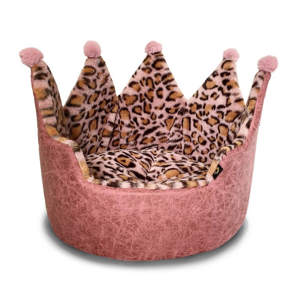Photos - Bed & Furniture Precious Tails Leopard Princess Cat and Dog Bed - Pink