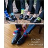 JAMES FIALLO Mens 6 Pairs Funky Sophisticated Shade Argyle Striped Colorful Patterned Crew Dress Socks - 4 of 4