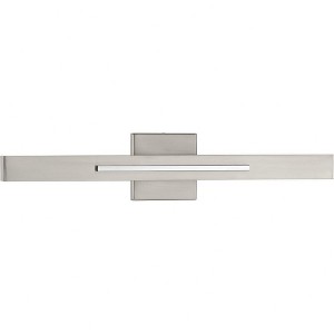 Progress Lighting Planck 2-Light LED Wall Sconce, Brushed Nickel, White Shade - 1 of 4