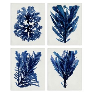 Stupell Industries Indigo Blue Ocean Plants Coastal Kelp 4pc Canvas Set - 1 of 4