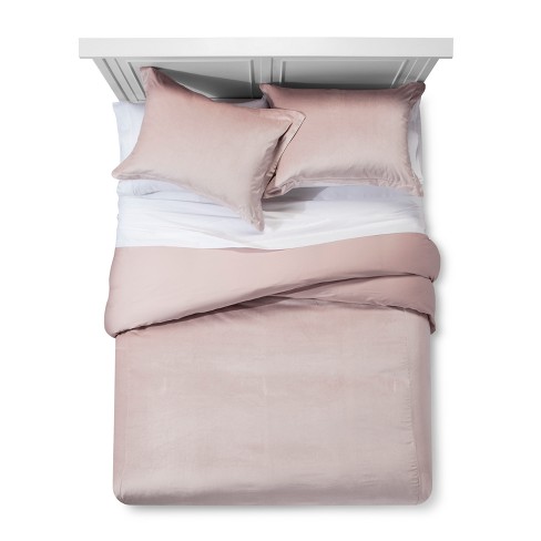 Pink Velvet Duvet Cover Set Full Queen Fieldcrest Target