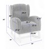 Kumasinova Plush Teddy Fabric Modern Accent Rocing Chair with Side Pockets&Anti-Slip Pads,Versatile Armchair Rocker with 300lbs Capacity - 3 of 4