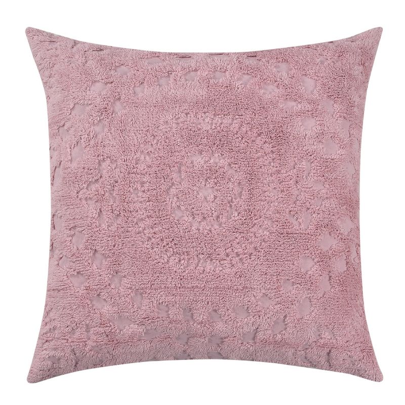 Euro Rio Collection 100% Cotton Tufted Unique Luxurious Floral Design Pillow Sham Pink - Better Trends, 1 of 5
