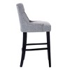 WestinTrends 29" Linen Tufted Buttons Upholstered Wingback Bar Stool (Set of 3) - 3 of 4