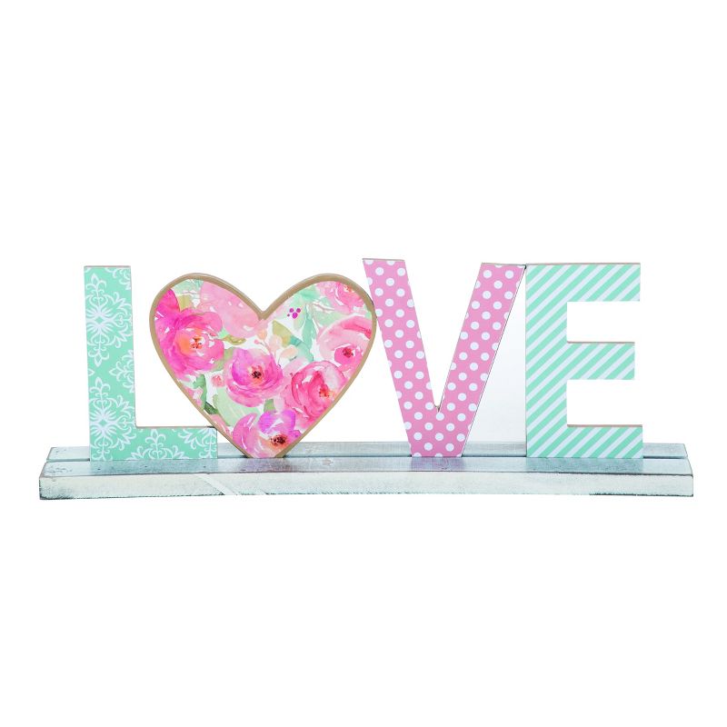 Transpac Wood 19.7 in. Multicolor Valentines Day Vibrant Love Decor, 1 of 2