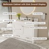 43" Modern Bathroom Vanity with Sintered Stone Carrara Top, Solid Wood Frame, Soft-Close Doors & Drawer Storage ( Three Faucet Hole) - 4 of 4