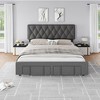 Upholstered Velvet Bed Frame,Platform Bed Frame with Storage Drawers, Mattress Foundation - 3 of 4
