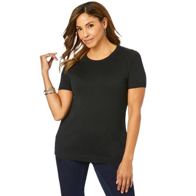 Jessica London Women's Plus Size Fine Gauge Crewneck Shell