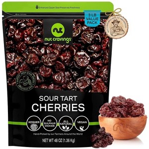Sun Dried Sour Tart Cherries, Lightly Sweetened by Nut Cravings - 1 of 4