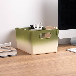 Isaac Jacobs 2pk 7"x8.11" Decorative Storage Ombre Bin Green - 1 of 4
