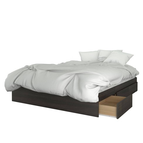 Queen Storage Platform Bed Nexera, Platform Bed With Drawers No Headboard