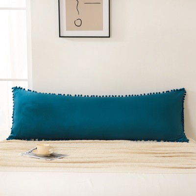 Pom-Pom Fringe Pillowcases & Body Pillow Cover – Soft Decorative Bedding Shams with Deep Pocket, Queen/King/Body Options