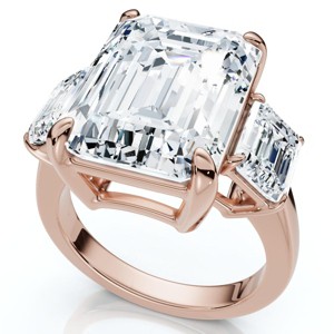 Pompeii3 Certified 12Ct Emerald Cut Diamond Engagement Ring 14k Gold/Platinum Lab Created - 1 of 4